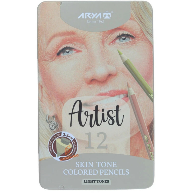 مداد رنگی 12 رنگ آریا مدل رنگ پوست روشن