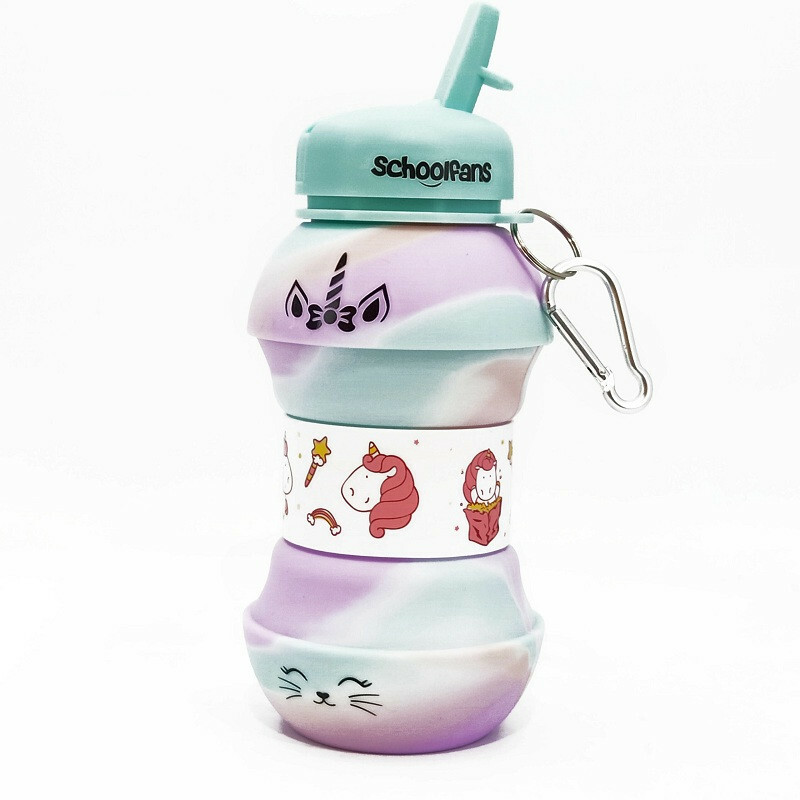 قمقمه اسکول فنس مدل سییلیکونی کد 9317 گنجایش 0.5 لیتر