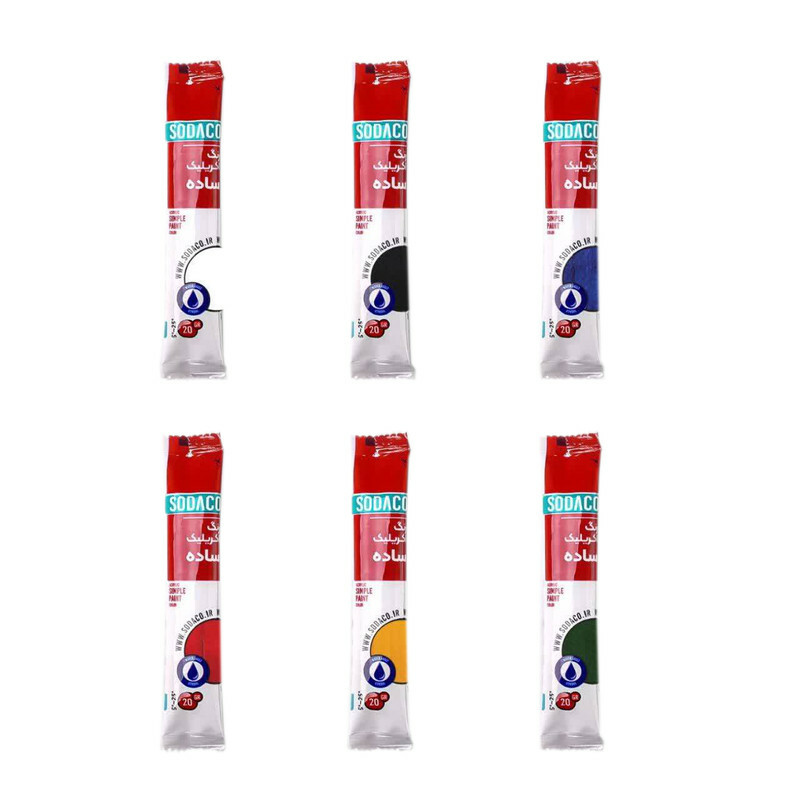 رنگ اکریلیک سوداکو مدل ساشه حجم 20 میلی لیتر بسته 6 عددی