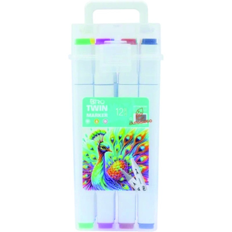ماژیک راندو 12 رنگ 2 سر بیرو BIRO