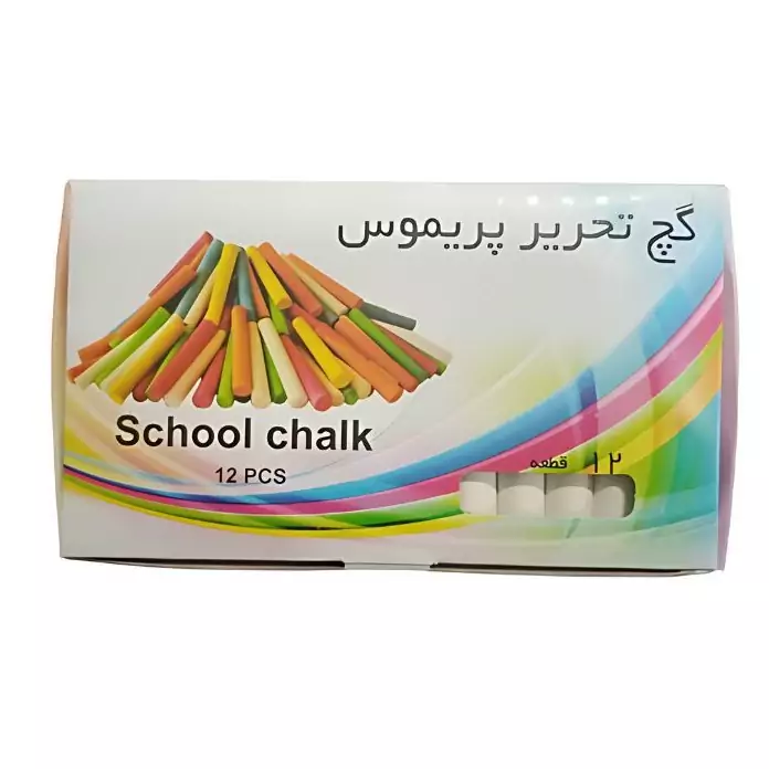 گچ سفید تحریر پریموس بسته 12 عددی