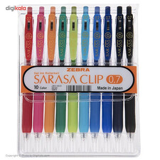 روان نویس 10 رنگ زبرا مدل Sarasa Clip