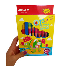 مداد شمعی 12 رنگ آریا