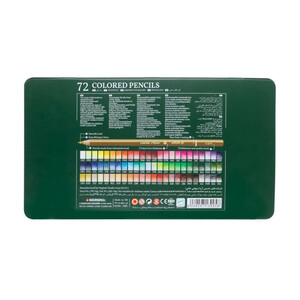مداد رنگی 72 رنگ آریا مدل آرتیست جعبه فلزی کد 073