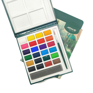 آبرنگ 24 رنگ آریا مدل آرتیست به همراه قلم مو