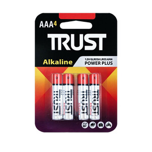 باتری نیم قلمی تراست مدل آلکالاین بسته 4 عددی