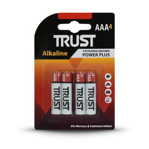 باتری نیم قلمی تراست مدل آلکالاین بسته 4 عددی