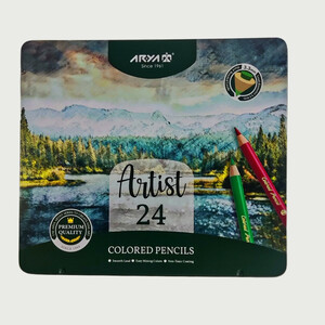 مداد رنگی 24 رنگ آریا مدل آرتیست با جعبه فلزی