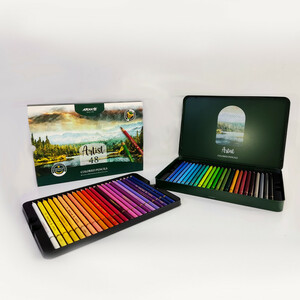 مداد رنگی 48 رنگ آریا مدل آرتیست جعبه فلزی