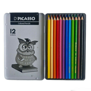 مداد رنگی 12 رنگ پیکاسو جعبه فلزی