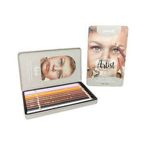 مداد رنگی ۱۲ رنگ آریا آرتیست مدل طیف پوست تیره