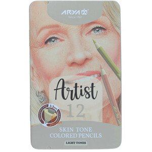 مداد رنگی 12 رنگ آریا مدل رنگ پوست روشن