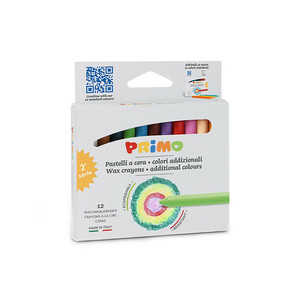 مداد شمعی 12 رنگ پریمو مدل 0502PC12AD