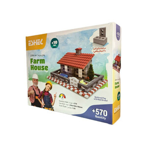 ساختنی اشل مدل آجر مینیاتوری طرح ویلای مزرعه