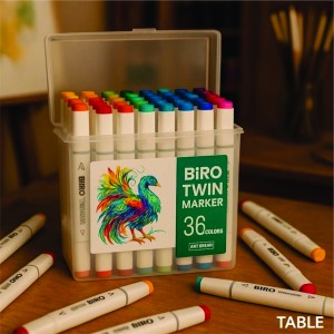 ماژیک راندو 12 رنگ 2 سر بیرو BIRO