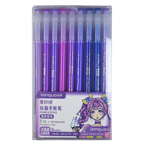 روان نویس 0.6 میلی متری لنگو مدل Purple Style بسته 9 عددی کد D2008