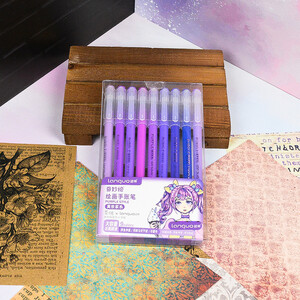 روان نویس 0.6 میلی متری لنگو مدل Purple Style بسته 9 عددی کد D2008