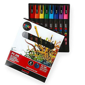 ماژیک یونی بال پوسکا مدل 3میل  uni ball posca marker pc-3m بسته 8 رنگ