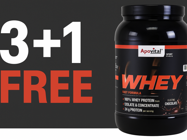 4 عدد پودر پروتئین وی 100 درصد آپوویتال- 1000 گرم (سه + یک)