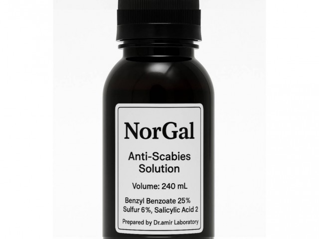 محلول ضد شپش و گال نور گال ( 240 cc)