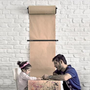 رولر یادداشت دیواری مشکی عرض 50 سانتی متر با رول کاغذ کرافت