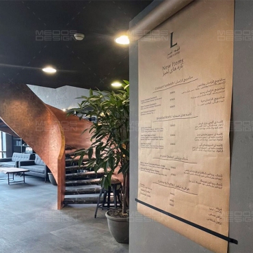 رولر یادداشت دیواری مشکی عرض 100 سانتی متر با رول کاغذ کرافت