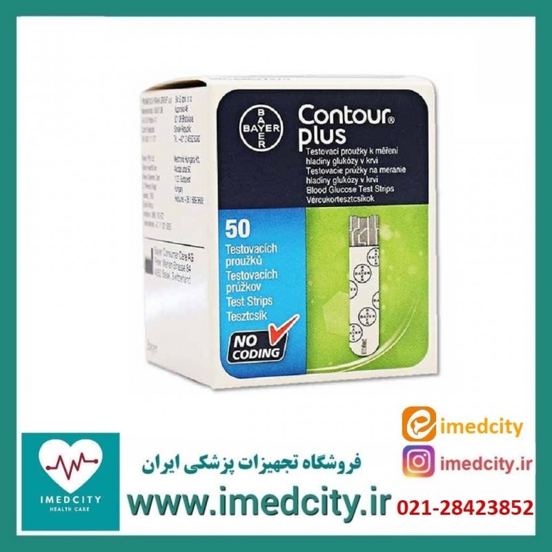 نوار تست قند خون Contour Plus بسته 50 عددی