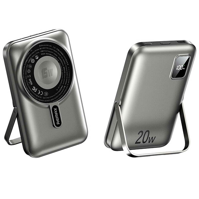 پاوربانک 10000 وایرلس 15 وات، تایپ‌سی 22.5 وات و شارژر هندزفری بلوتوث 2 وات ریمکس RPP-695