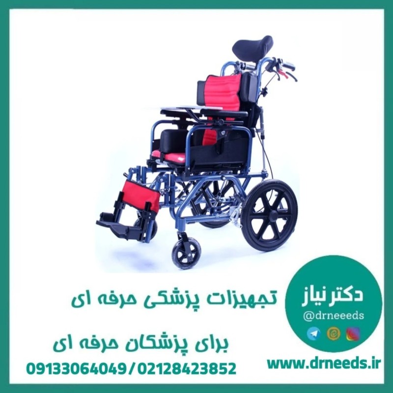 ویلچر برانکاردی JTS با بدنه آلومینیومی تاشو مدل JTS960L-38