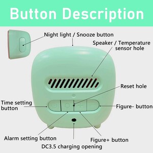 ساعت زنگ‌دار رومیزی دیجیتال Cute digital study alarm clock BD-AC-02