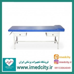 تخت معاینه دوکشو پایا پزشک آرا مدل PK2 با طراحی مقاوم و فضای ذخیره‌سازی کاربردی