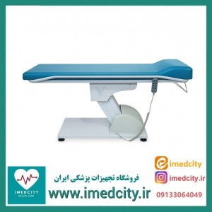 تخت معاینه برقی پزشک‌ آرا مدل Linda-1 با قابلیت تنظیم ارتفاع و تکیه‌گاه برقی