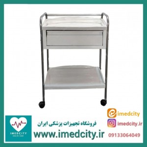 ترالی پانسمان یک کشو پزشک آرا مدل PN-AK1 با رویه ABS
