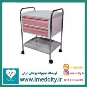 ترالی پانسمان دو کشو پزشک آرا مدل PN-AK2 با رویه ABS