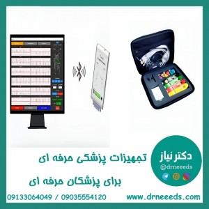 دستگاه نوار قلب ۱۲ لید زیستل مدل N-HEC1 حرفه‌ای با بلوتوث و نمایش لحظه‌ای