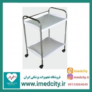 ترالی پانسمان دو طبقه پزشک آرا مدل PN-AT2 با رویه ABS