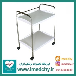 ترالی پانسمان دو طبقه پزشک آرا مدل PN-AT2 با رویه ABS