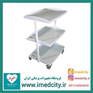 ترالی زیبایی سه طبقه بزرگ ABS پزشک آرا سبک و مقاوم