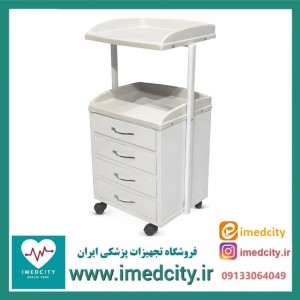 ترالی زیبایی چهار کشو کوچک ABS پزشک آرا سبک و مقاوم