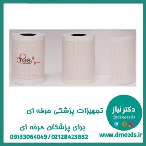 کاغذ نوار قلب رولی ۶۳ میلی‌متر TGS با طول ۳۰ متر مناسب دستگاه‌های Fukuda Denshi و Nihon Kohden