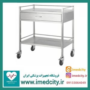 ترالی پانسمان یک کشو تمام استیل پزشک‌ آرا