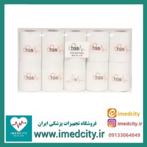 کاغذ نوار قلب سفید رولی TGS حرارتی 57 سانتی‌متر