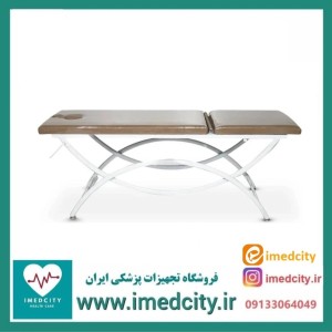 تخت معاینه هلالی سرمتحرک پزشک آرا با جای‌صورت مدل LUNA-MF Care