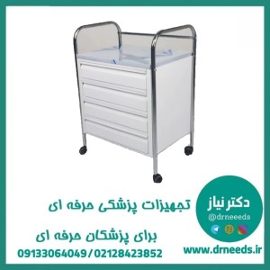 ترالی پانسمان چهار کشو پزشک آرا با رویه استیل