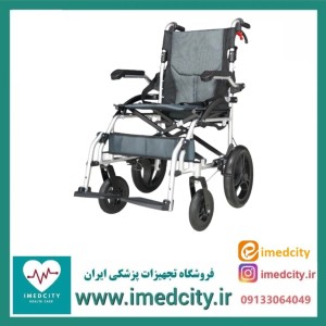 ویلچر مسافرتی JTS آلومینیومی سبک تاشو با نشیمن تنفسی مدل 863-12EN