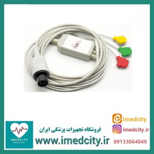 کابل ECG سه لید TGS سازگار با مانیتورهای سازگان