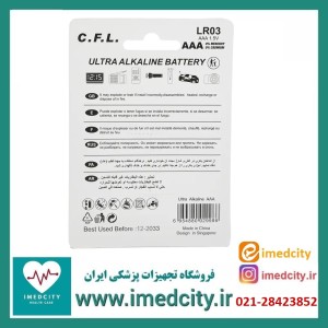 باتری نیم قلمی  آلکالاین سی‌.اف.ال مدل C.F.L LR03 بسته 2 عددی