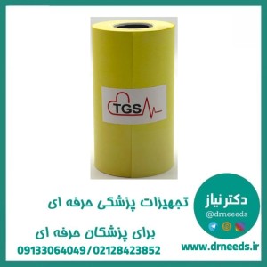 کاغذ نوبت‌دهی رولی TGS حرارتی زرد ۸ سانتی‌متری ۴۰ متری با چاپ سریع و واضح