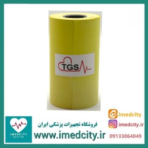 کاغذ نوبت‌دهی رولی TGS حرارتی زرد ۸ سانتی‌متری ۴۰ متری با چاپ سریع و واضح