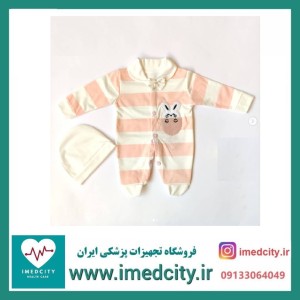 ست سرهمی و کلاه نوزادی طرح خرگوشی